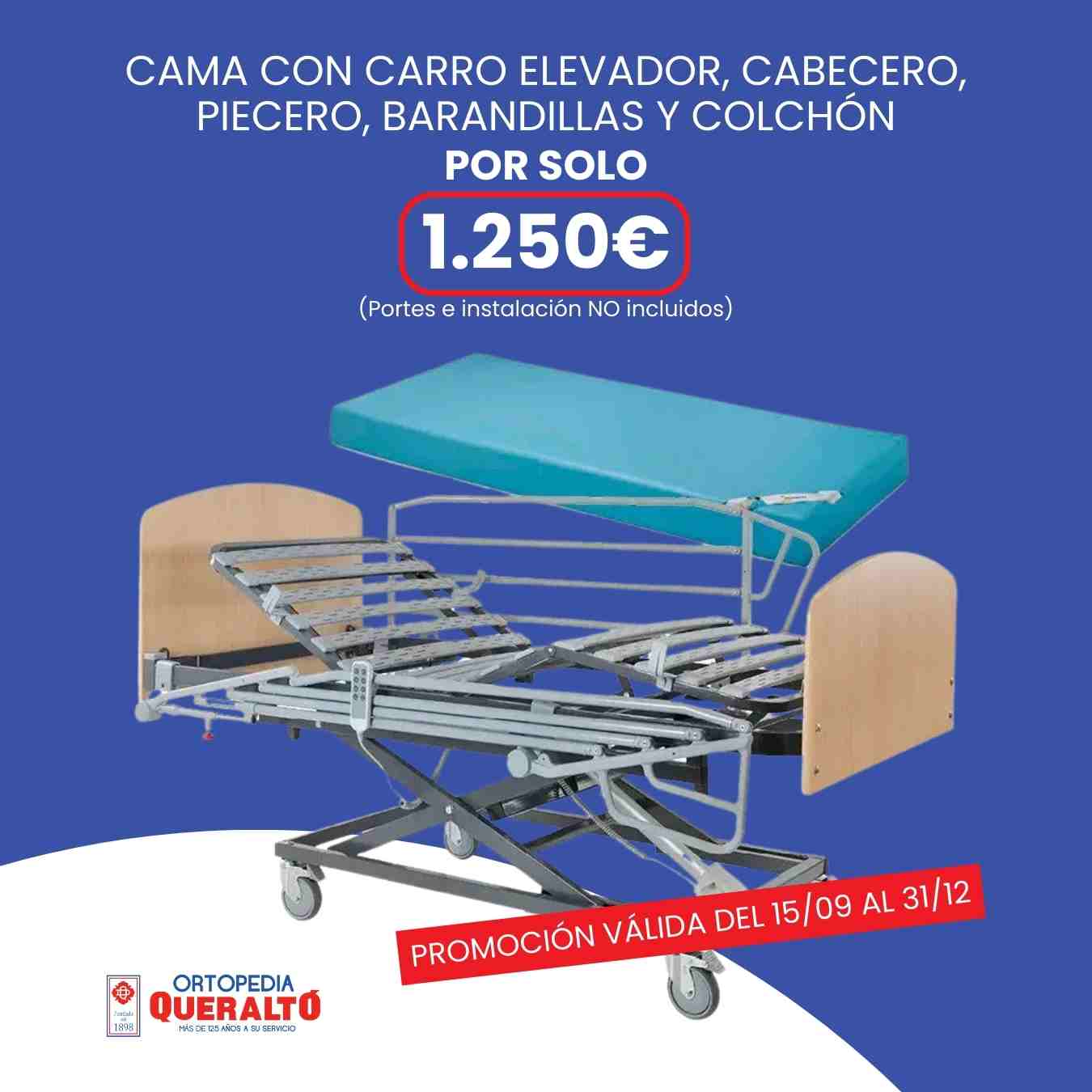 ¡Cama articulada con carro elevador y accesorios por solo 1.250€!